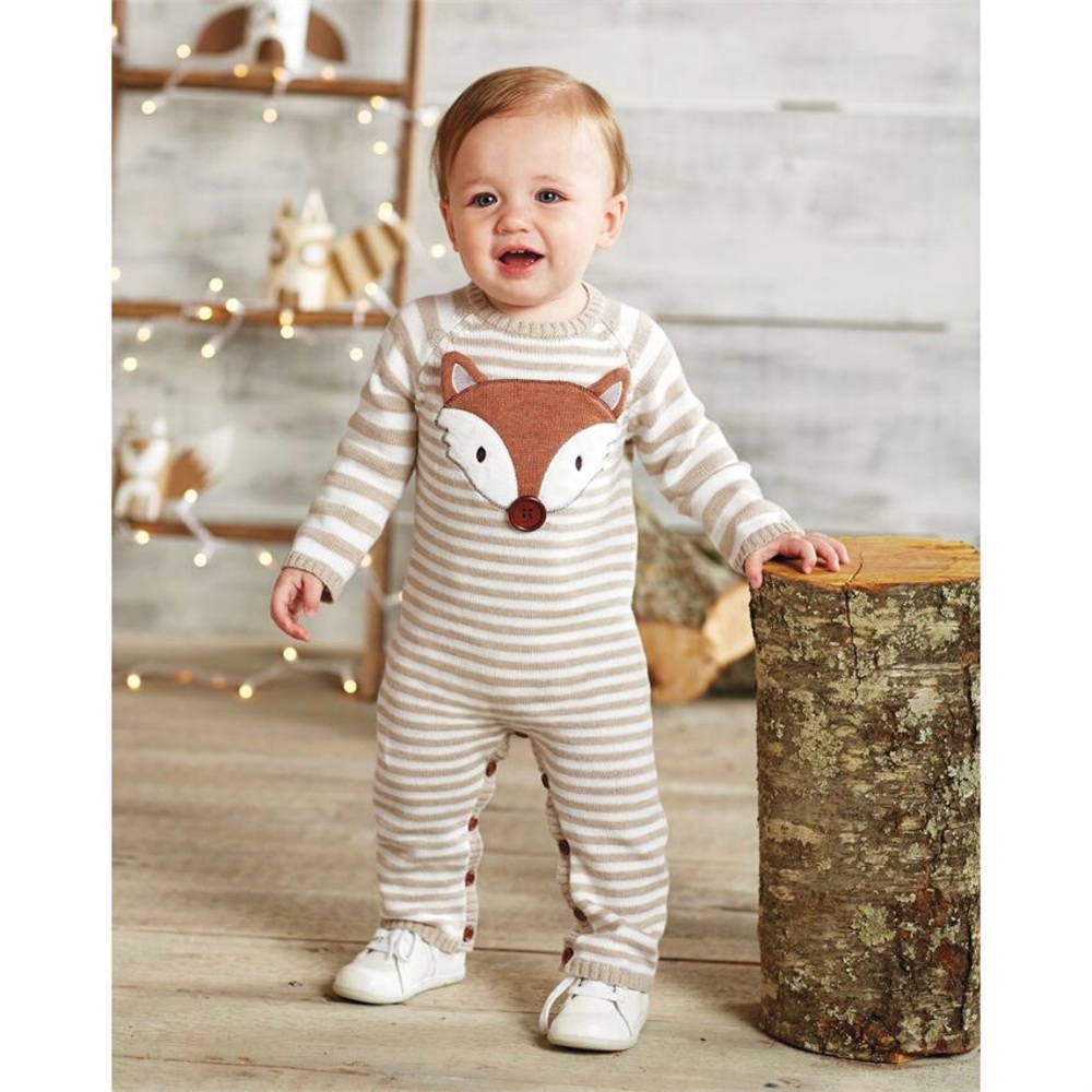 NWOT Mudpie Fox Sweater Romper - Baby - Picture 1 of 6